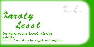 karoly lessl business card